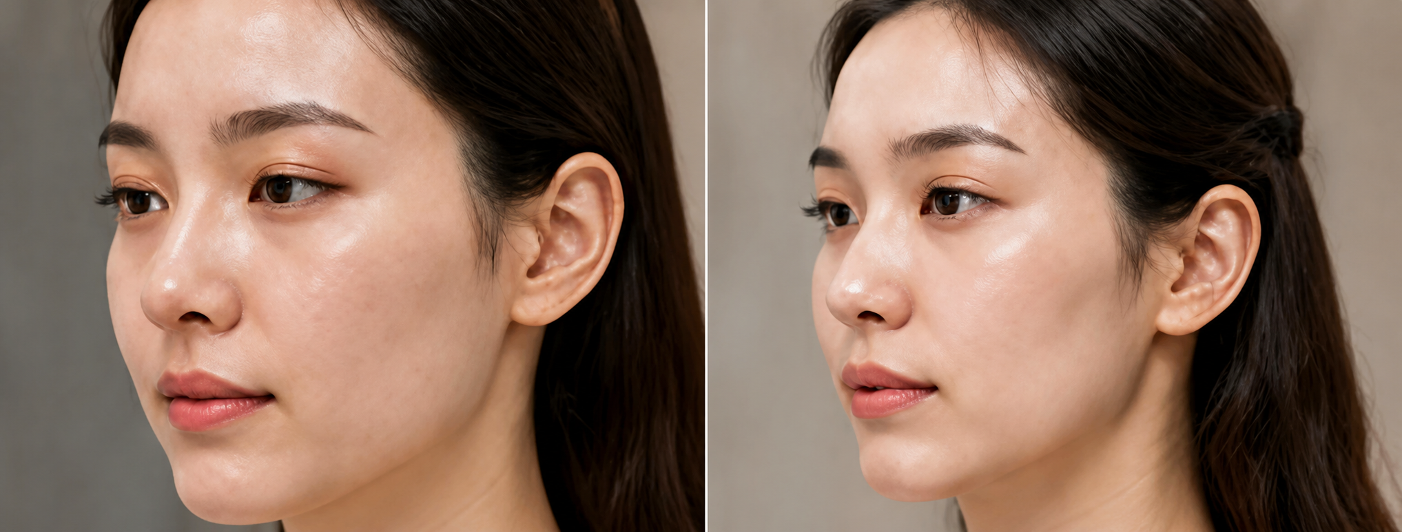 Before and after facial treatment result